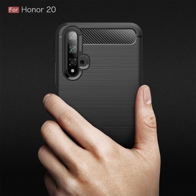 Mobildeksel Til Honor 20 Carbon Børstet Gel