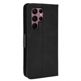 Folio Deksel Til Samsung Galaxy S22 Ultra 5G Premium Med Kortholder