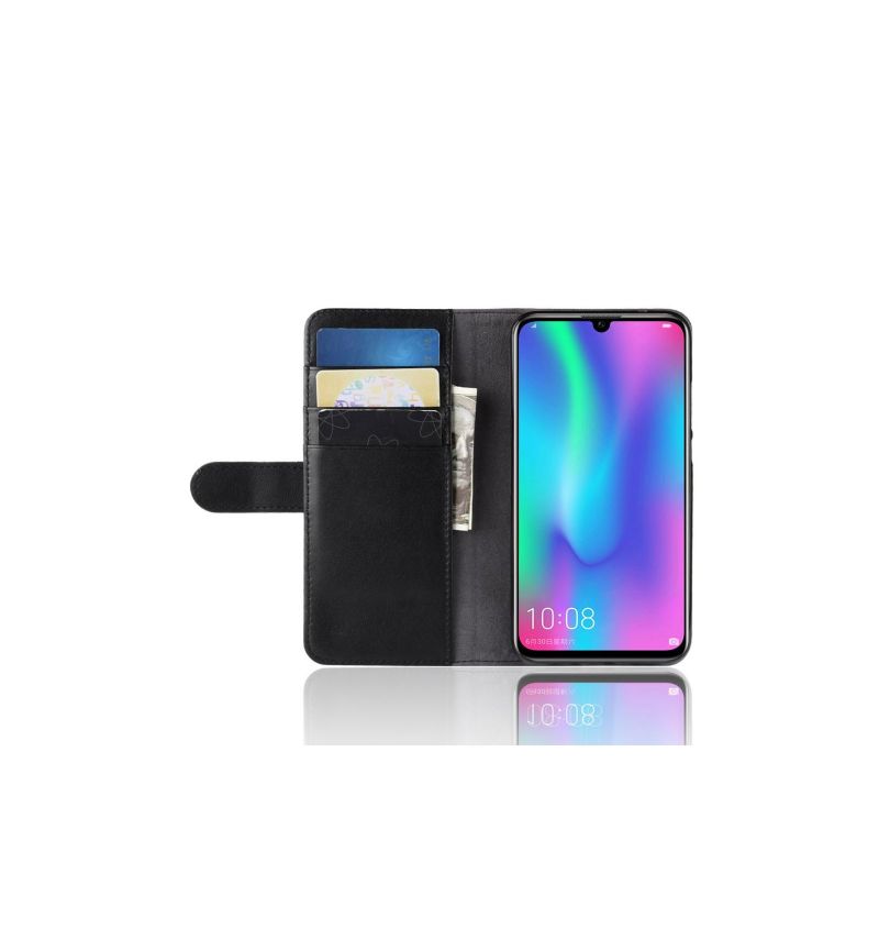 Folio Deksel Til Honor 10 Lite Premium Skinnkortholder - Svart