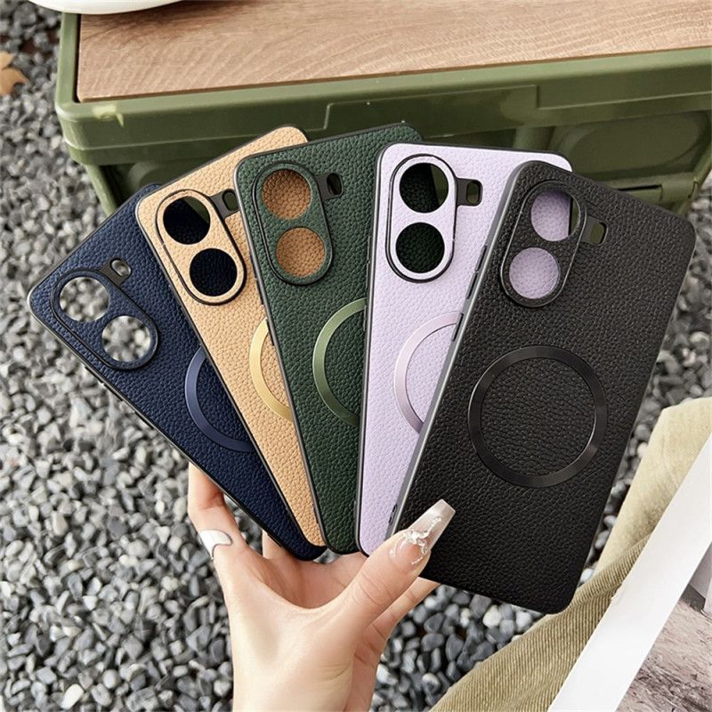 Deksel Poco X7 Pro 5g Magsafe-kompatibel Med Teksturert Læreffekt Beskyttelse Deksel