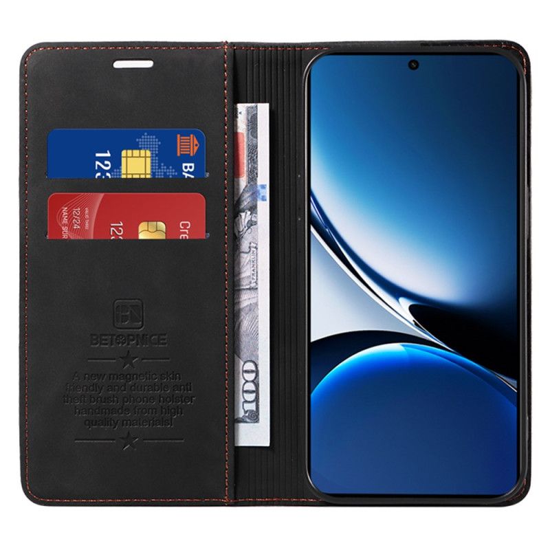 Folio Deksel Lær Poco X7 Pro 5g Mobildeksel Betopnice Semsket Skinneffekt