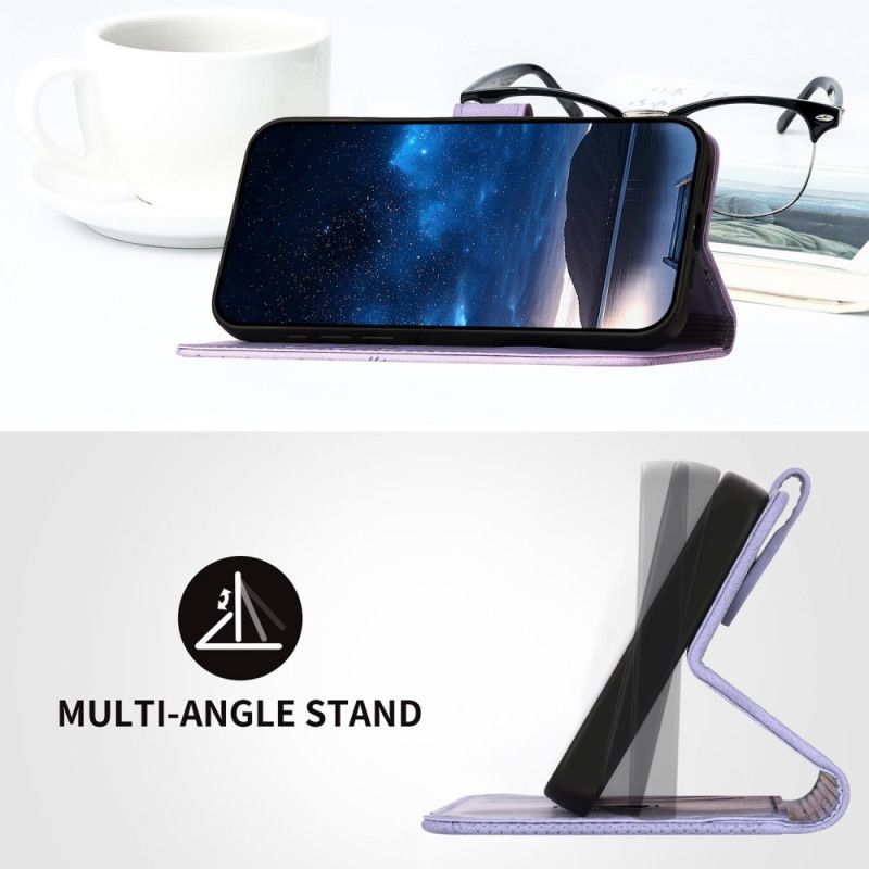 Folio Deksel Poco X7 Pro 5g Geometrisk Mønster Og Sommerfugler Beskyttelse Deksel