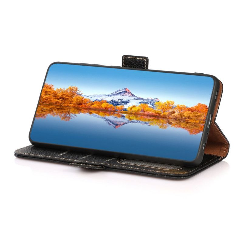 Folio Deksel Poco X7 Pro 5g Khazneh Litchi-lær Beskyttelse Deksel