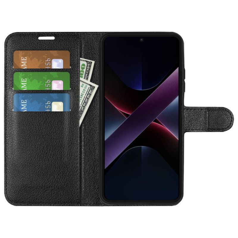 Folio Deksel Poco X7 Pro 5g Litchi-imitasjon Beskyttelse Deksel