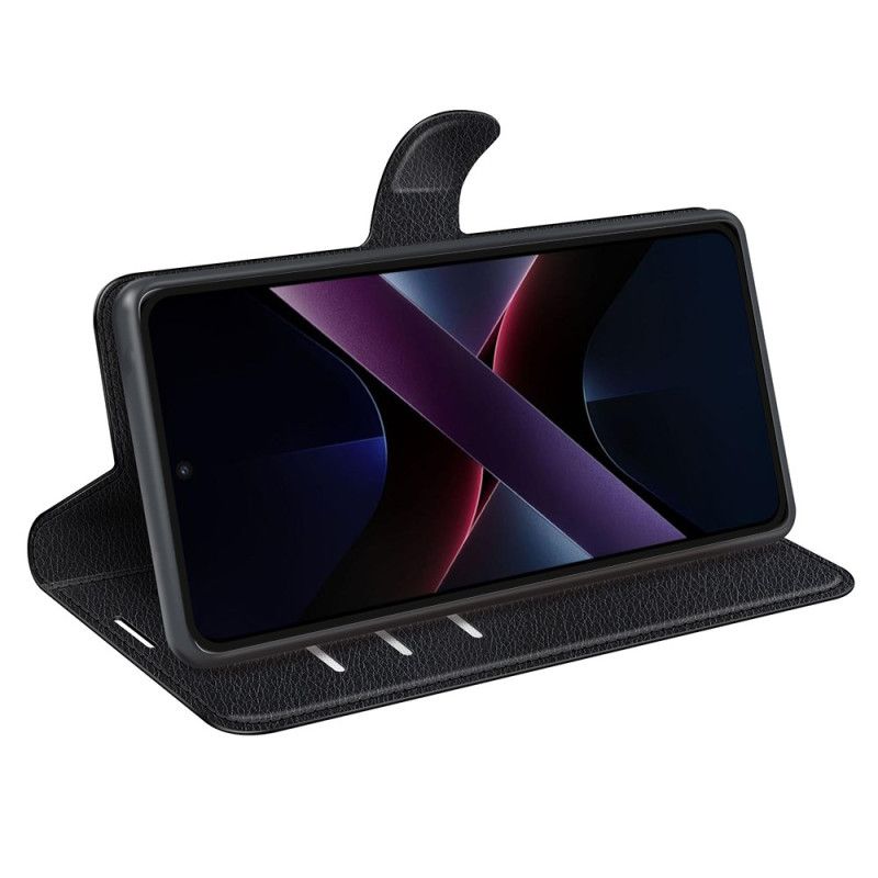 Folio Deksel Poco X7 Pro 5g Litchi-imitasjon Beskyttelse Deksel