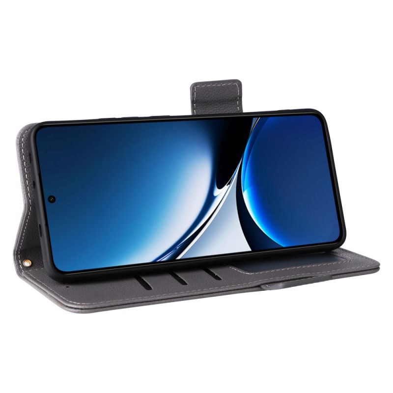 Folio Deksel Poco X7 Pro 5g Litchi-imitasjon Med Stropp Beskyttelse Deksel