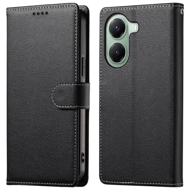 Folio Deksel Poco X7 Pro 5g Litchi-skinnstil