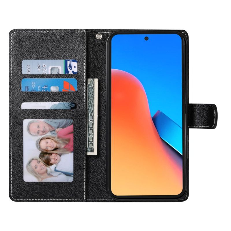Folio Deksel Poco X7 Pro 5g Litchi-skinnstil