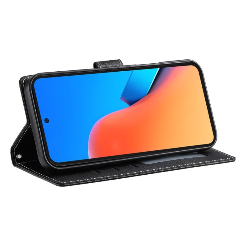 Folio Deksel Poco X7 Pro 5g Litchi-skinnstil