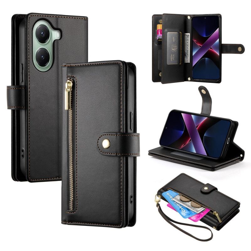 Folio Deksel Poco X7 Pro 5g Lommebok Med Stropp Og Skulderstropp Beskyttelse Deksel