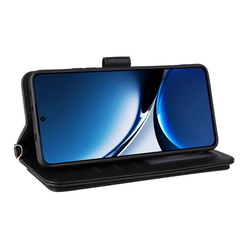 Folio Deksel Poco X7 Pro 5g Multifunksjonell Quiltet Beskyttelse Deksel