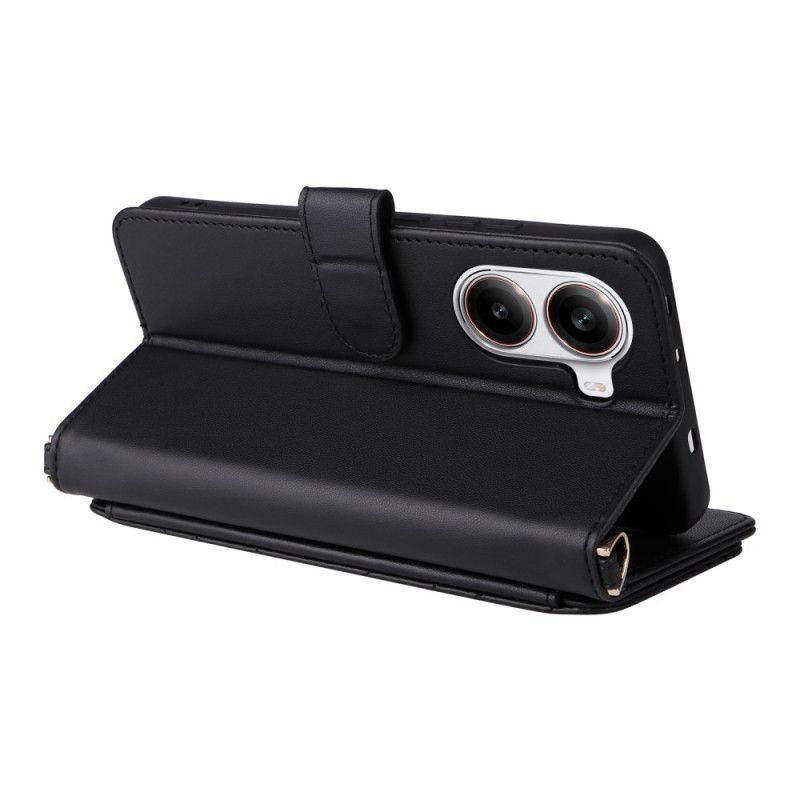 Folio Deksel Poco X7 Pro 5g Multifunksjonell Quiltet Beskyttelse Deksel