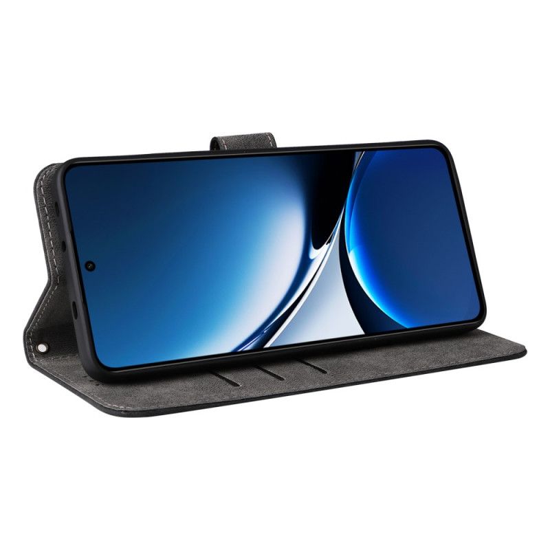 Folio Deksel Poco X7 Pro 5g Semsket Skinneffekt Rfid-beskyttelse Og Stropp