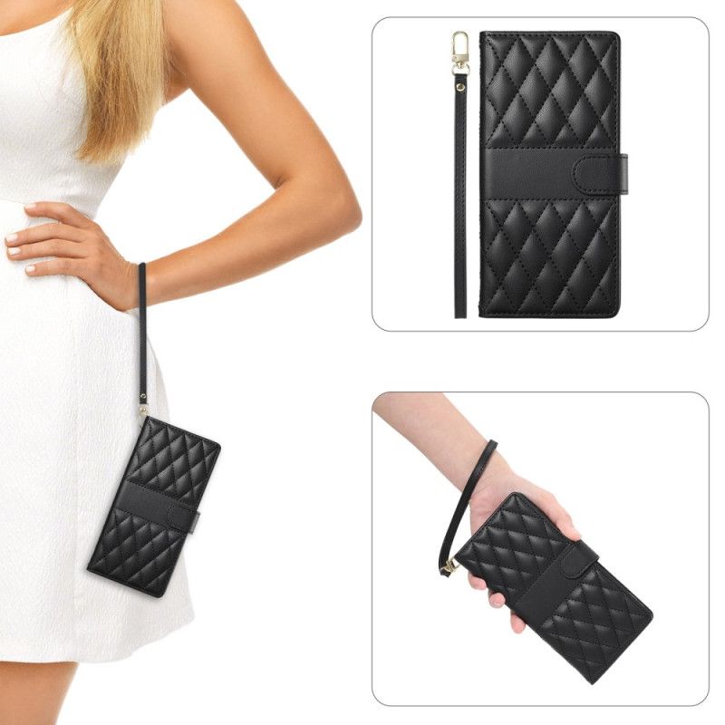 Folio Deksel Poco X7 Pro 5g Vattert Med Stropp Og Skulderstropp