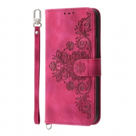 Folio Deksel Til Poco X7 Pro 5g Blomstermønster Med Stropp Og Skulderstropp