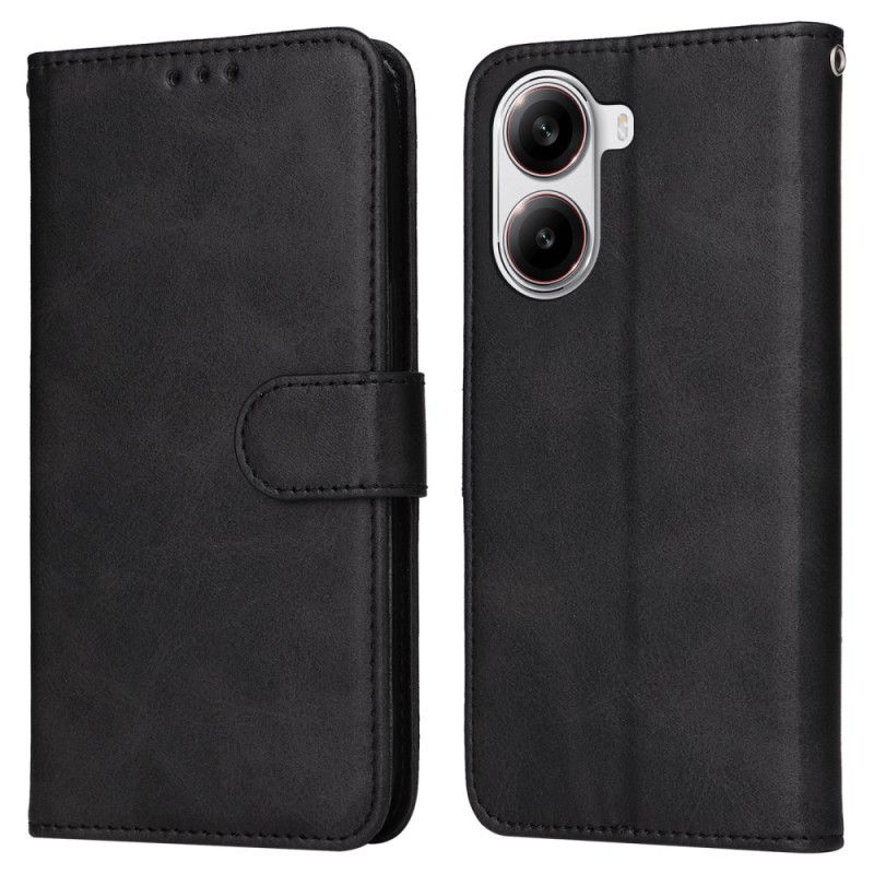 Folio Deksel Til Poco X7 Pro 5g Ensfarget Kunstskinn Med Stropp