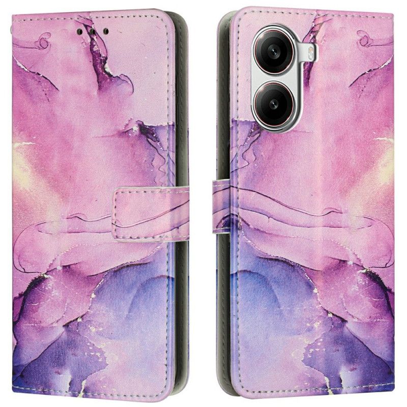 Folio Deksel Til Poco X7 Pro 5g Marmoreffekt Med Stropp