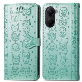 Lærdeksel Folio Deksel Poco X7 Pro 5g Mobildeksel Animerte Dyr