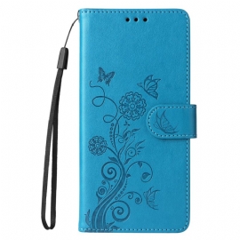 Lærdeksel Folio Deksel Poco X7 Pro 5g Mobildeksel Blomster-snor