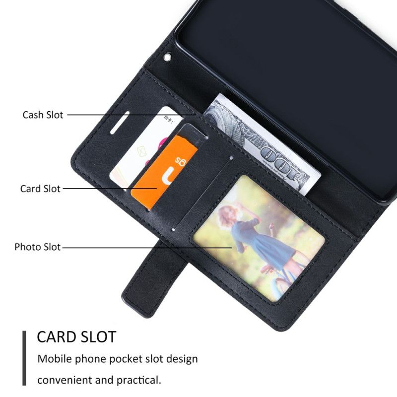 Lærdeksel Folio Deksel Poco X7 Pro 5g Tofargede Geometriske Linjer