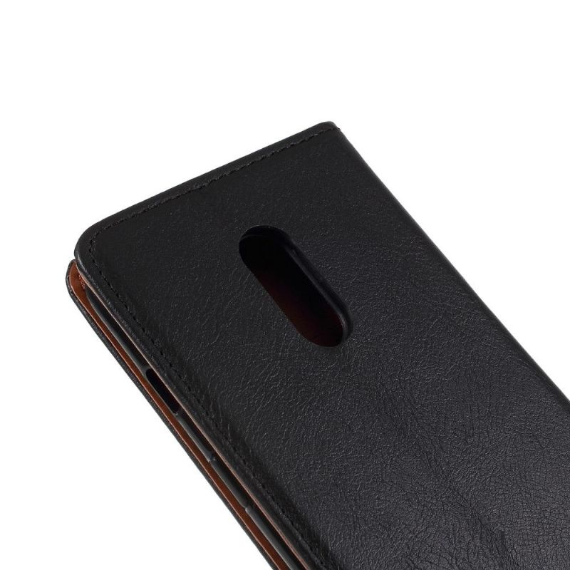 Folio Deksel Til OnePlus 7 Stativ I Skinn
