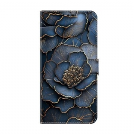 Folio Deksel Til Xiaomi Redmi Note 15 5g Blå Og Gullpeon