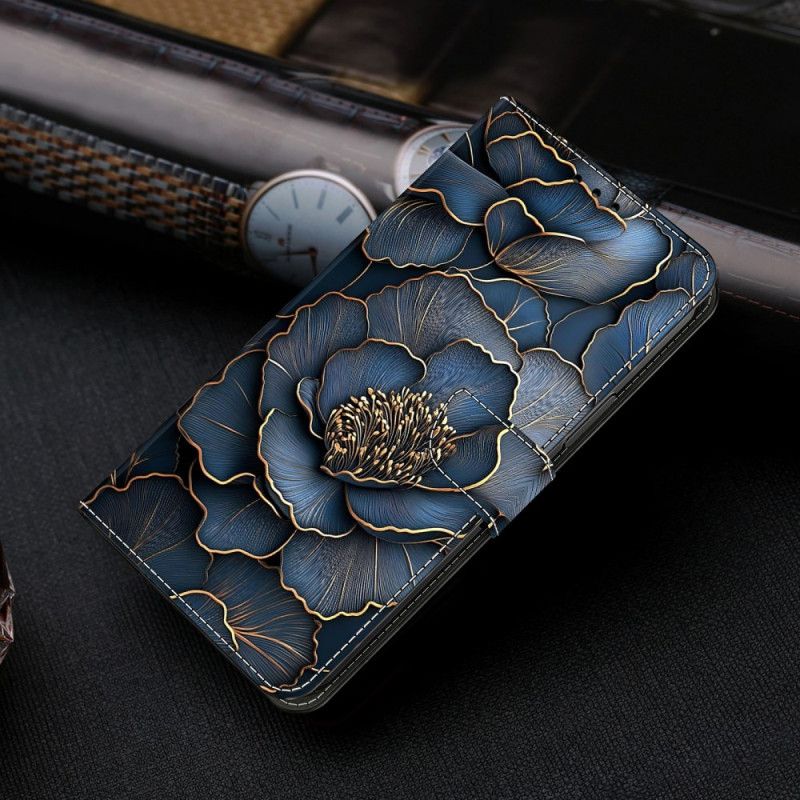 Folio Deksel Til Xiaomi Redmi Note 15 5g Blå Og Gullpeon