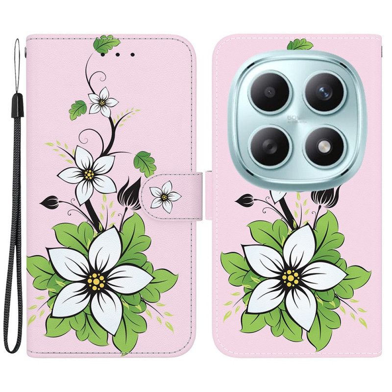 Folio Deksel Til Xiaomi Redmi Note 15 5g Liljemønster