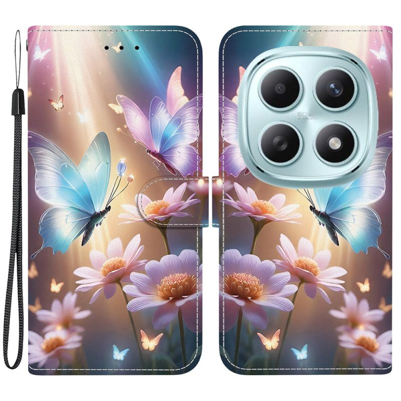 Folio Deksel Xiaomi Redmi Note 15 5g Blomstersommerfugl
