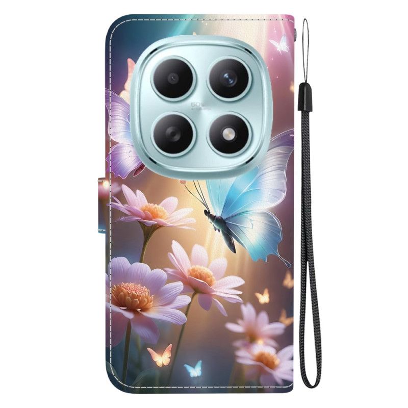 Folio Deksel Xiaomi Redmi Note 15 5g Blomstersommerfugl