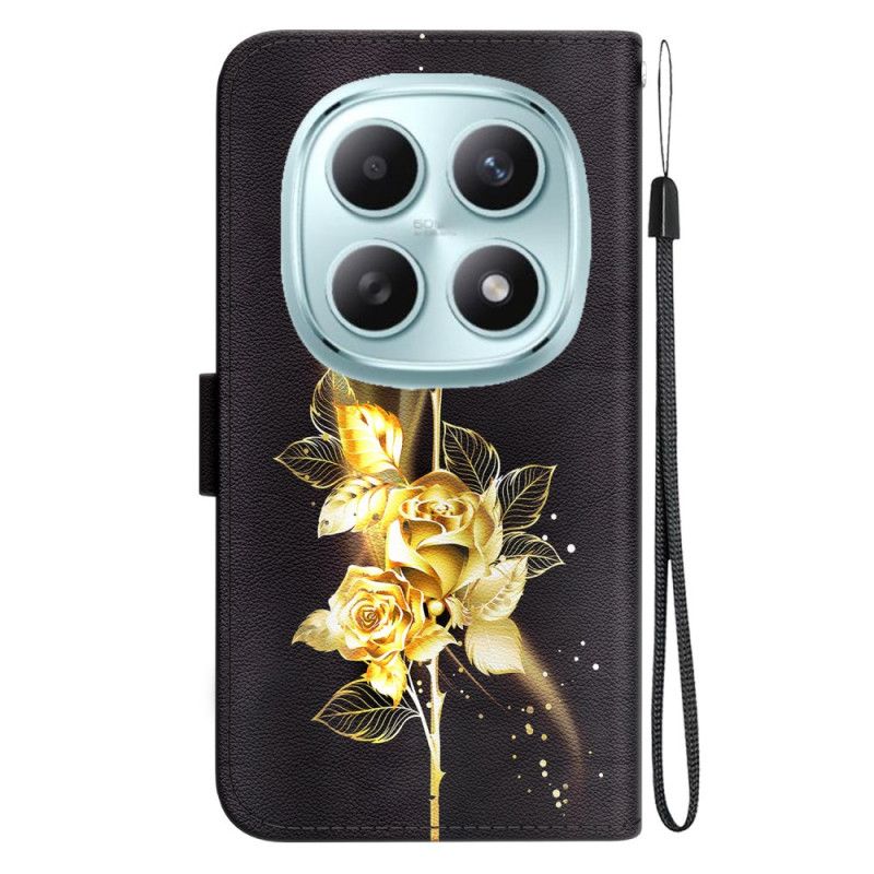 Folio Deksel Xiaomi Redmi Note 15 5g Gullsommerfugler Og Rosa Beskyttelse Deksel