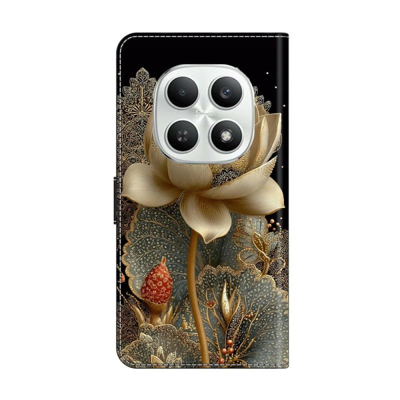 Folio Deksel Xiaomi Redmi Note 15 5g Gyllen Lotus Beskyttelse Deksel