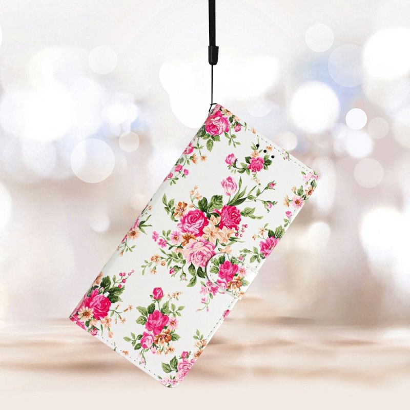 Folio Deksel Xiaomi Redmi Note 15 5g Røde Blomster