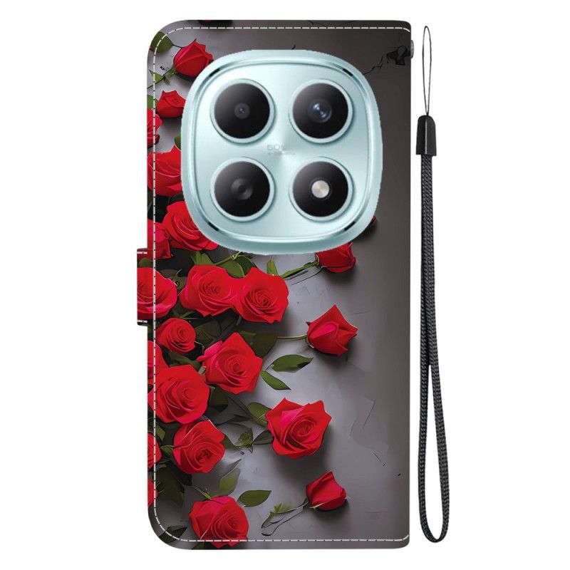 Folio Deksel Xiaomi Redmi Note 15 5g Røde Roser