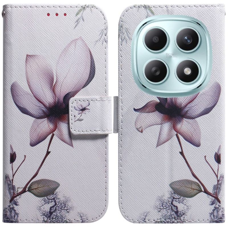 Folio Deksel Xiaomi Redmi Note 15 5g Rosa Blomst Beskyttelse Deksel