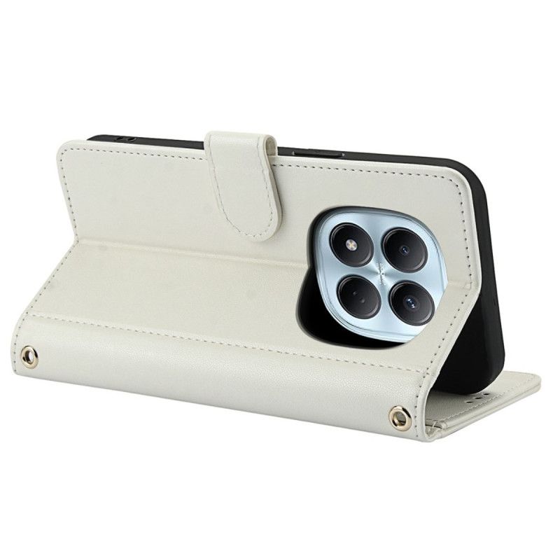 Folio Deksel Xiaomi Redmi Note 15 5g Stativ Og Håndleddsstropp