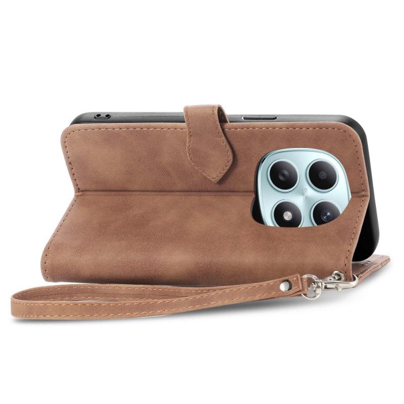 Lærdeksel Folio Deksel Xiaomi Redmi Note 15 5g Blomsterblondereim