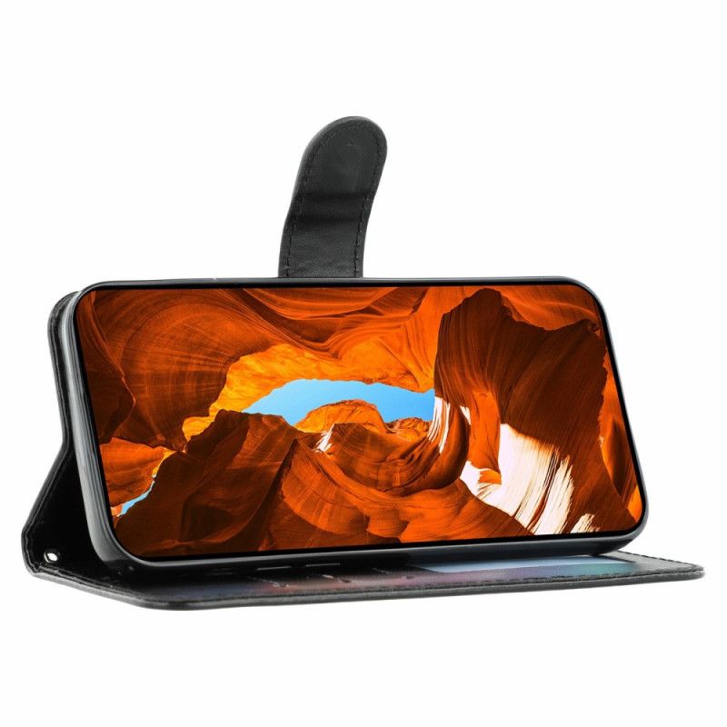 Lærdeksel Folio Deksel Xiaomi Redmi Note 15 5g Mobildeksel Ensfarget Skinneffekt