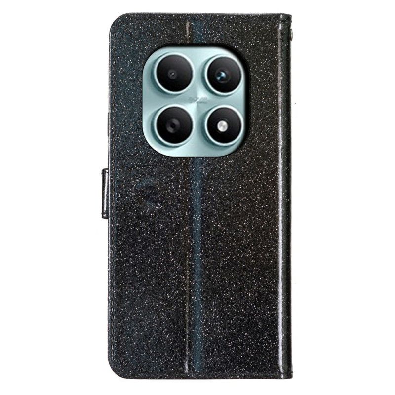 Lærdeksel Folio Deksel Xiaomi Redmi Note 15 5g Mobildeksel Glitter