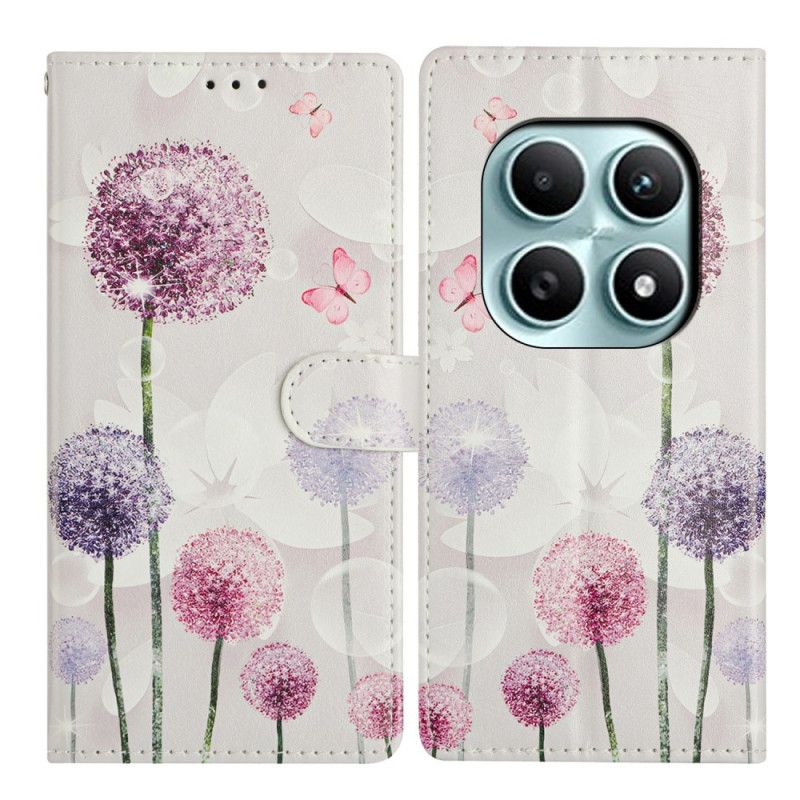 Lærdeksel Folio Deksel Xiaomi Redmi Note 15 5g Mobildeksel Løvetannmønster