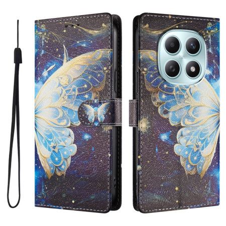 Lærdeksel Folio Deksel Xiaomi Redmi Note 15 5g Mobildeksel Sommerfugl Med Stjerner