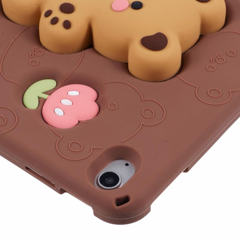 Case Etui iPad (2025) Mobildeksel Teddybjørnstativ Og Tulipanmønster