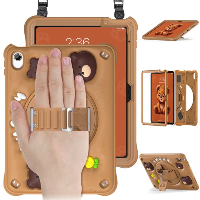Deksel iPad (2025) Bjørnestropp Og Skulderstropp For Barn