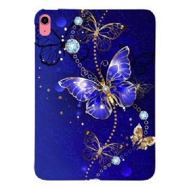 Deksel iPad (2025) Blå Og Gullsommerfugler