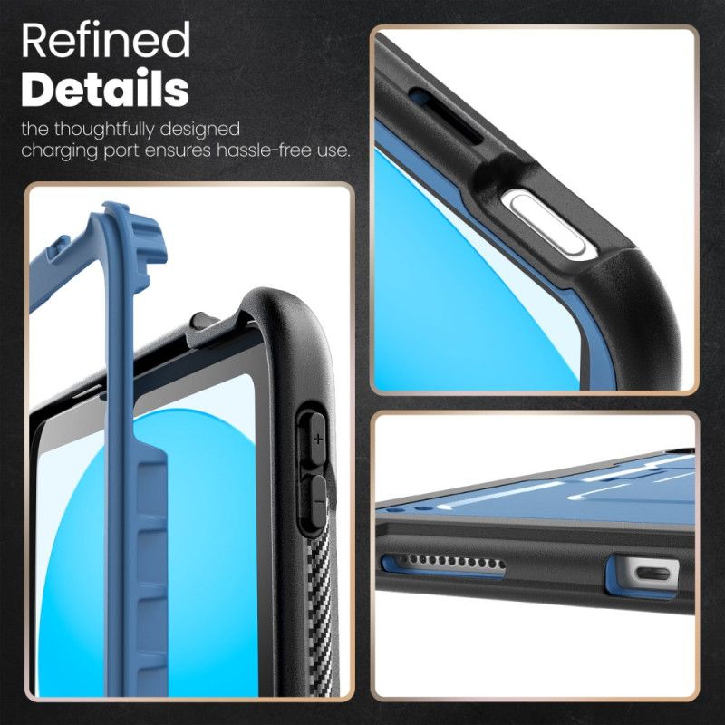 Deksel iPad (2025) Integrert Stativ Og Stropp Beskyttelse Deksel