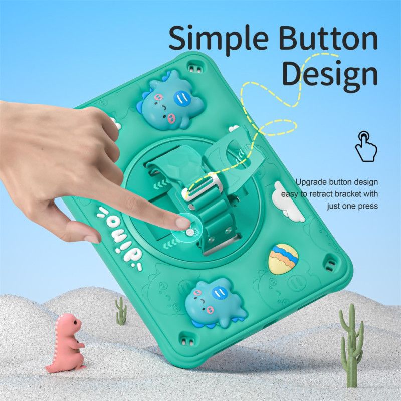 Deksel iPad (2025) Mobildeksel Håndtak Og Stativ Til Dinosaur For Barn