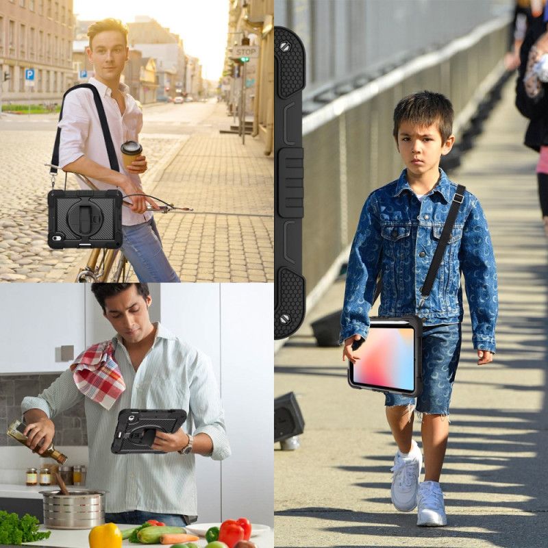 Deksel iPad (2025) Tofarget Stativ Og Skulderstropp Beskyttelse Deksel