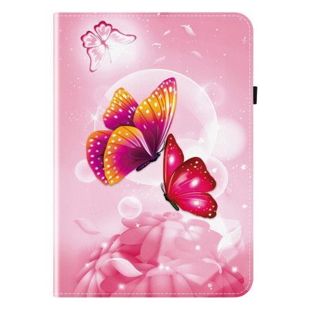 Etui iPad (2025) Rosa Sommerfugler