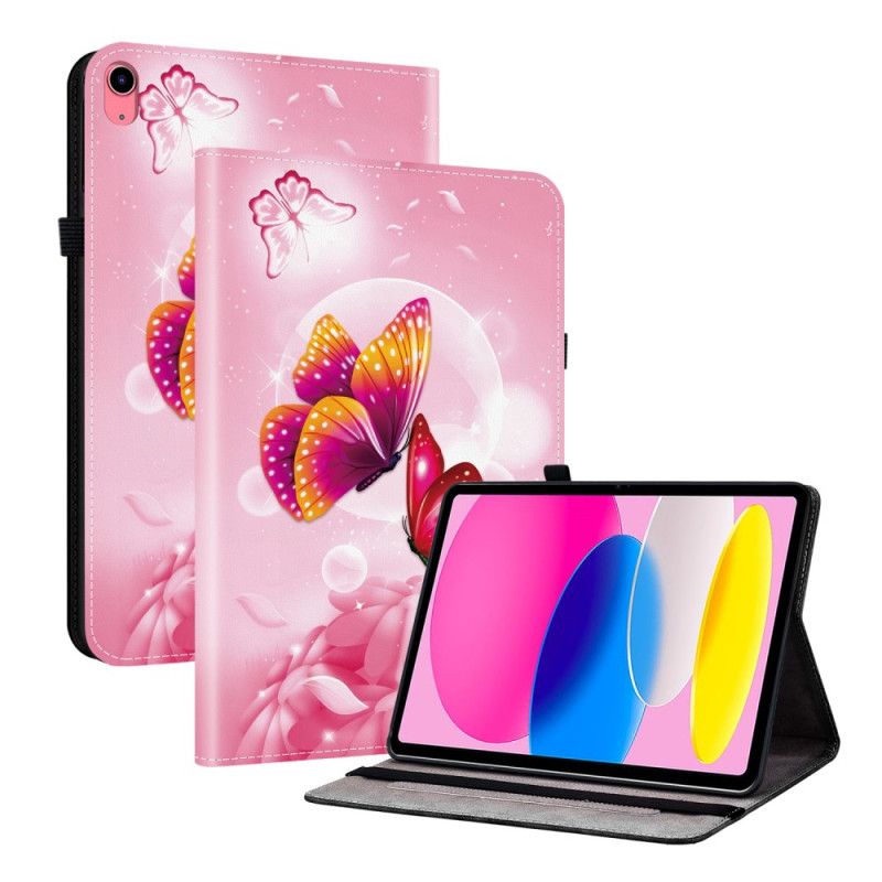 Etui iPad (2025) Rosa Sommerfugler