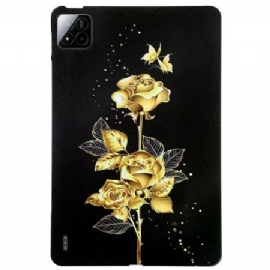 Deksel Xiaomi Pad 7 / 7 Pro Gyldne Roser Og Sommerfugler Beskyttelse Deksel